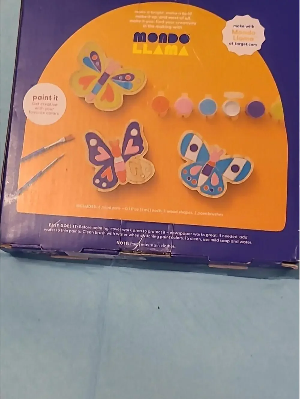 Mondo Llama Paint Your Own Wood Butterfly Kit